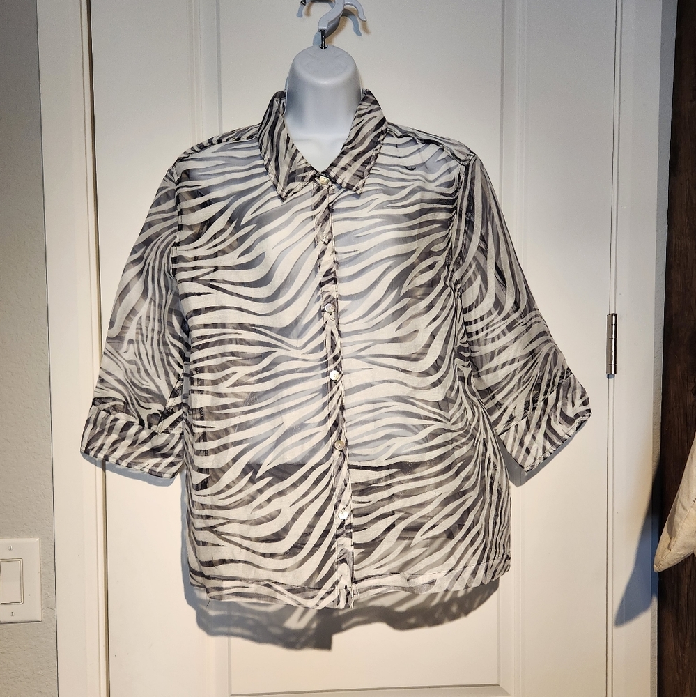Valerie Stevens sheer dress top